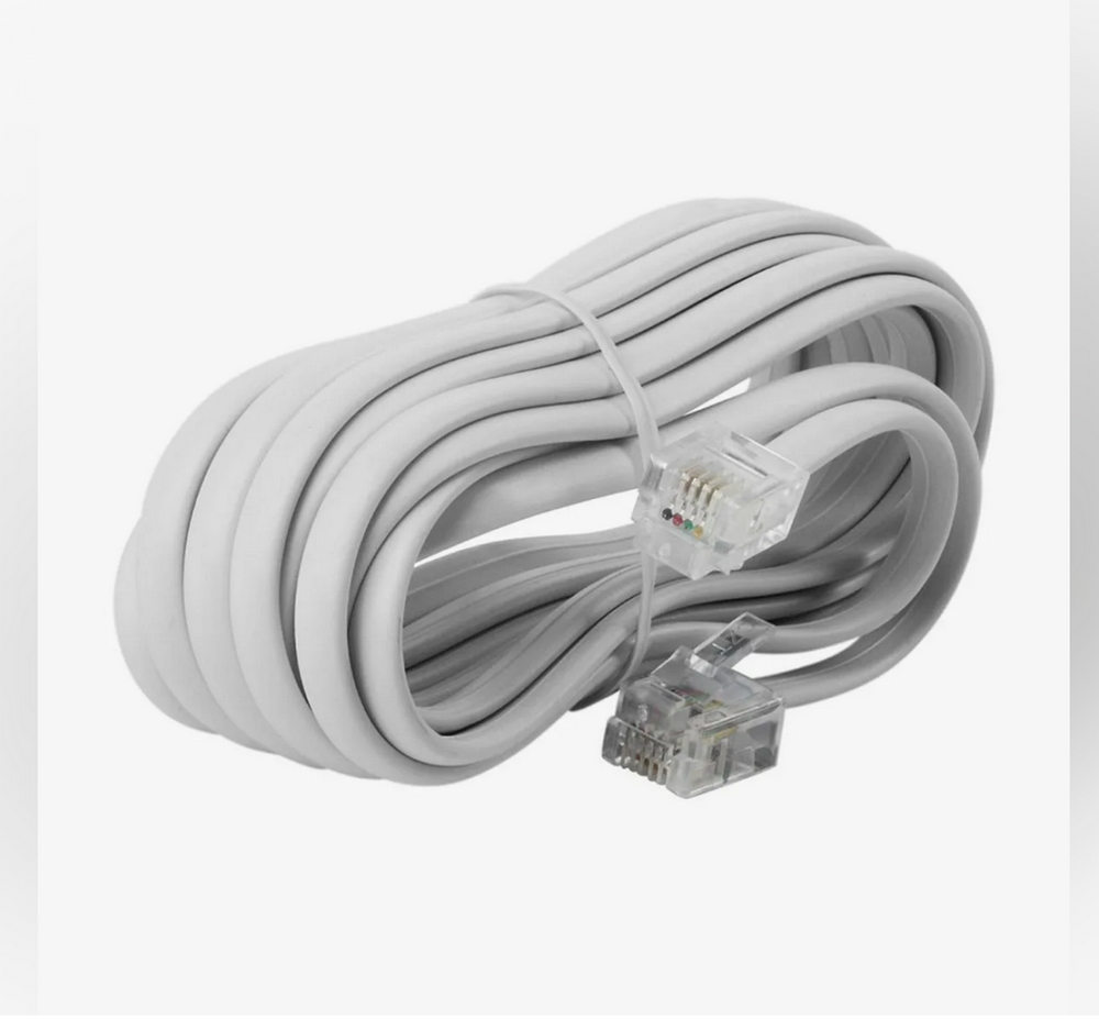 Шнур телефонный RJ-11 (6P-4C) удлинитель 7м. Uni-5038