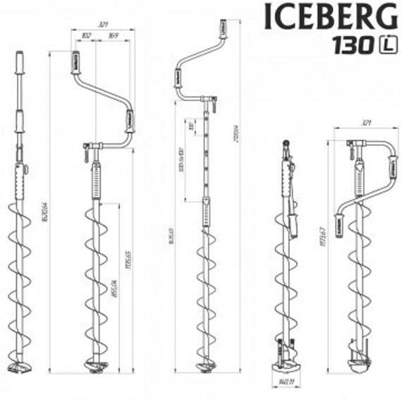 Ледобур ICEBERG-SIBERIA 130L-1600 v3.0 левое вращение (LA-130LS) Тонар