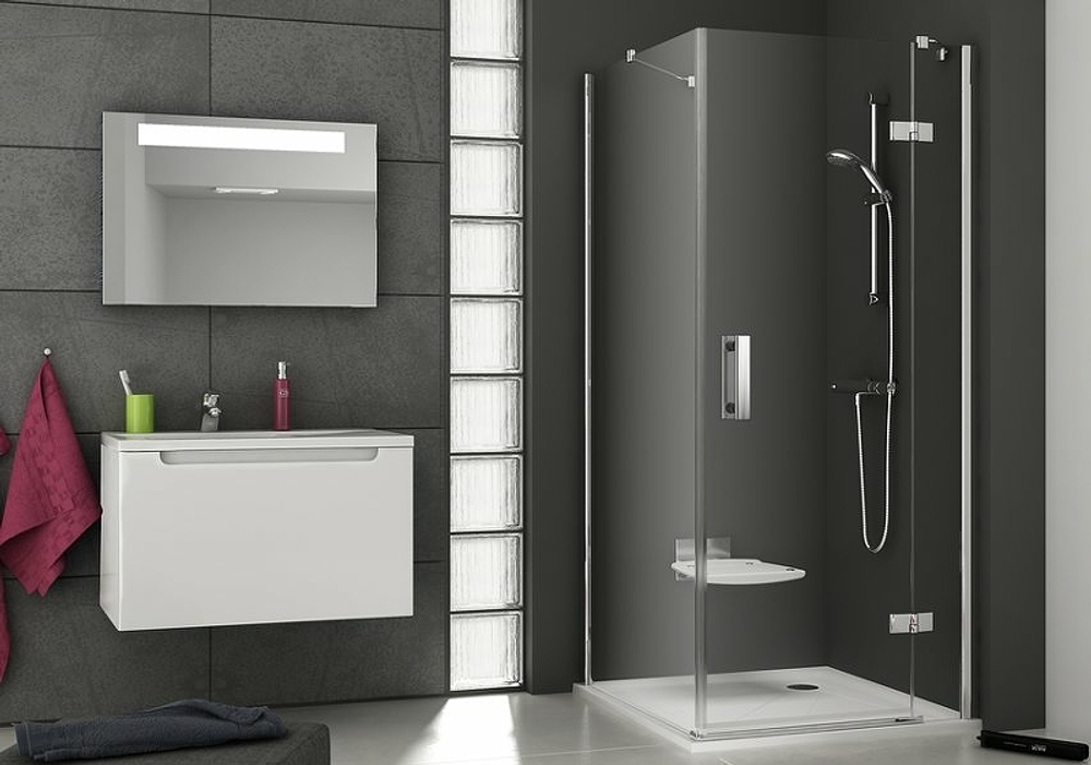 Душевая стенка Ravak SmartLine SMPS-80 R 9SP40A00Z1 профиль Хром стекло Transparent