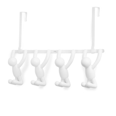 Вешалка надверная Buddy 4 крючка белая