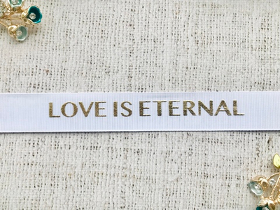 Лента репсовая "Любовь вечна", ш. 2,5 см, белый