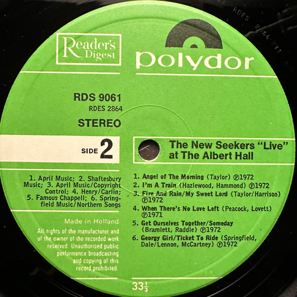 The New Seekers ‎– "Live" At The Albert Hall (Англия 1975г.)