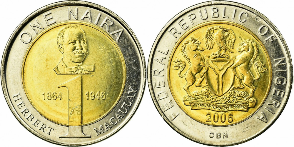 Нигерия 1 найра, 2006 Герб XF