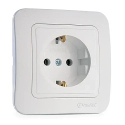 Розетка 70028 Lilium Makel одинарная с заземлением белая