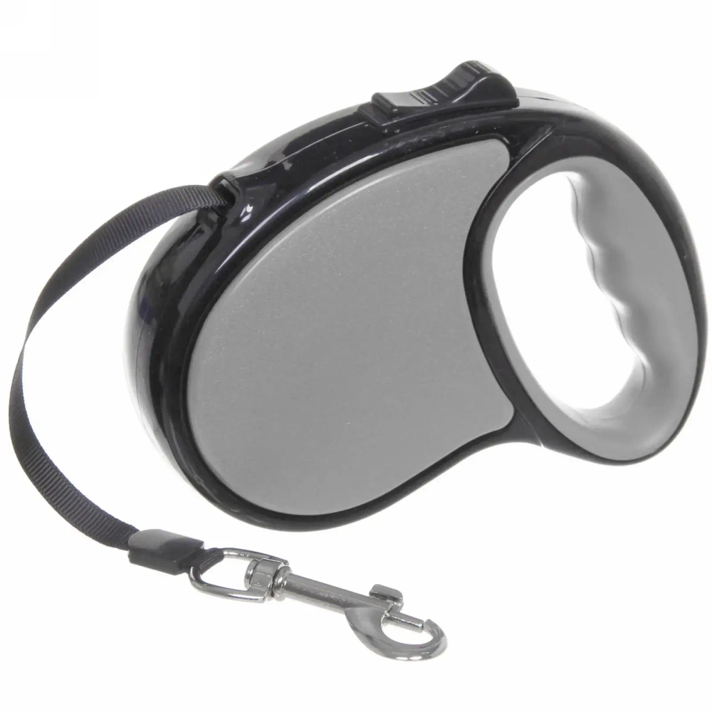 Поводок-рулетка «Верный друг» 5м до 15кг цвет серый