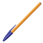 Ручка шариковая BIC "Orange", СИНЯЯ, корпус оранжевый, узел 0,8 мм, линия письма 0,3 мм