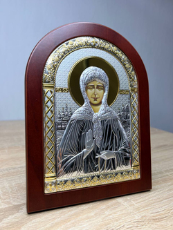Матрона, икона арочная, красное дерево 150х200