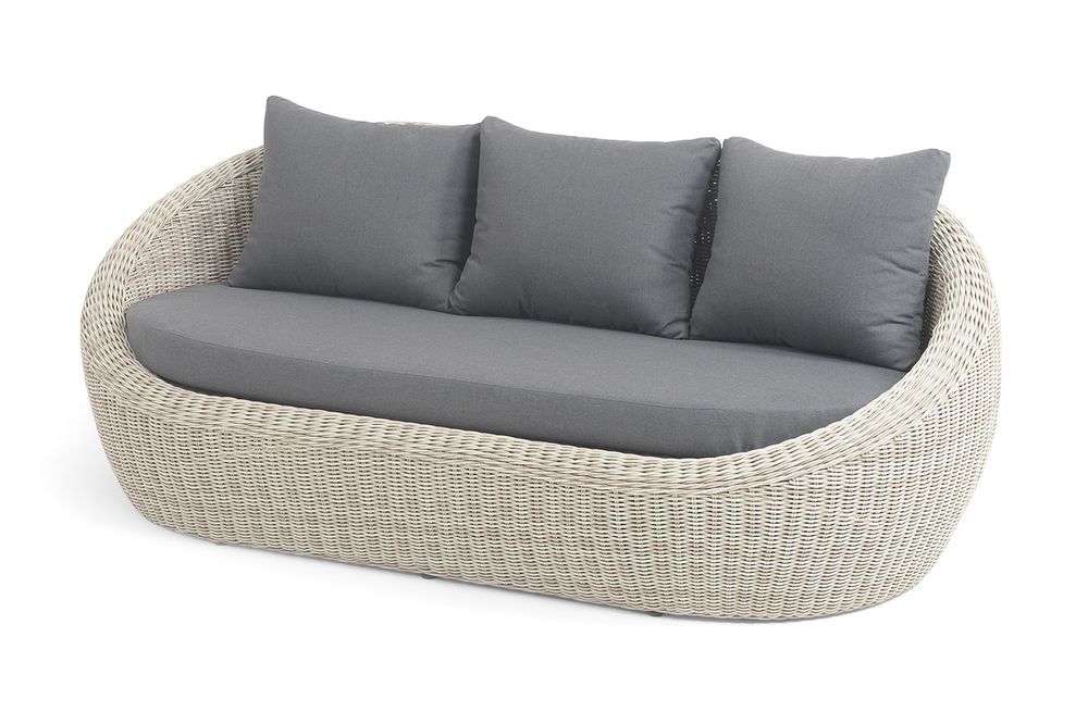 "Барселона" диван из искусственного ротанга трехместный, цвет бежевый