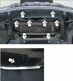 Усиленная защита Motodor радиатора. 2 мм, сталь. для Nissan Pathfinder 2010-2014 арт.01448