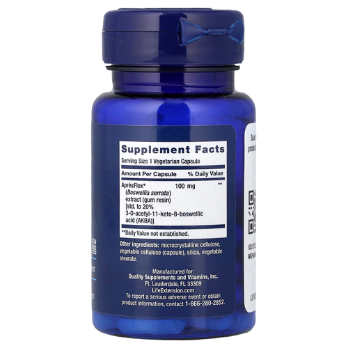 Life Extension, 5-LOX блокатор с ApresFlex, 100 мг, 60 вегетарианских капсул