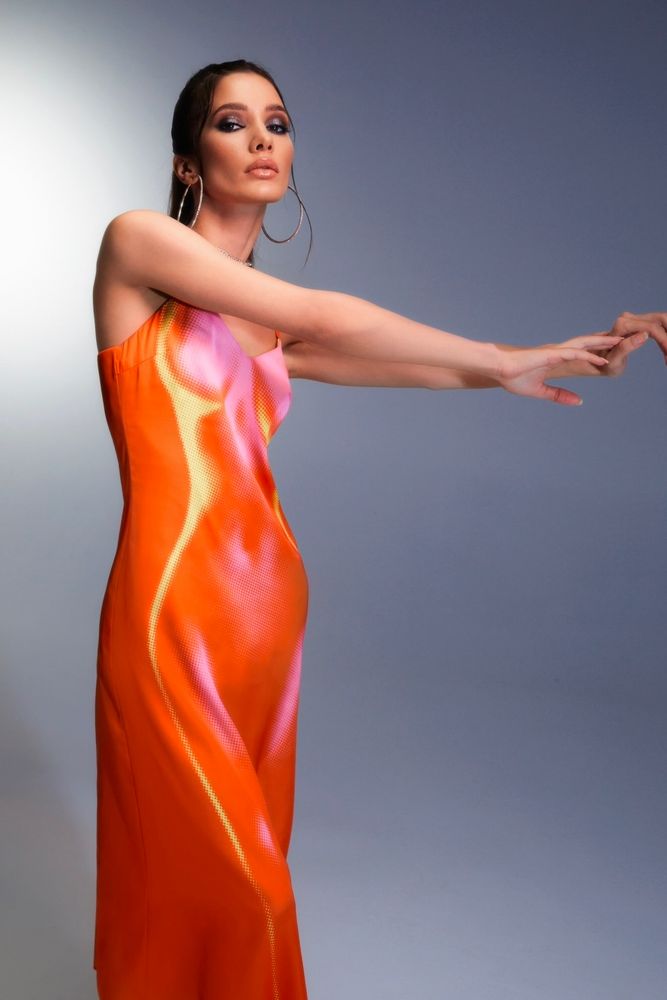 Платье-комбинация Topless orange