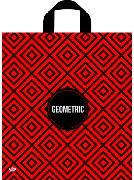 Пакет 42*38см (37мк) с петлевой ручкой "Геометрик" ПНД