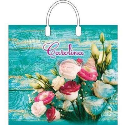 Пакет с пластиковой ручкой ПВД 37х34 (80 мкм) "Каролина" (10/100 шт.) Интерпак