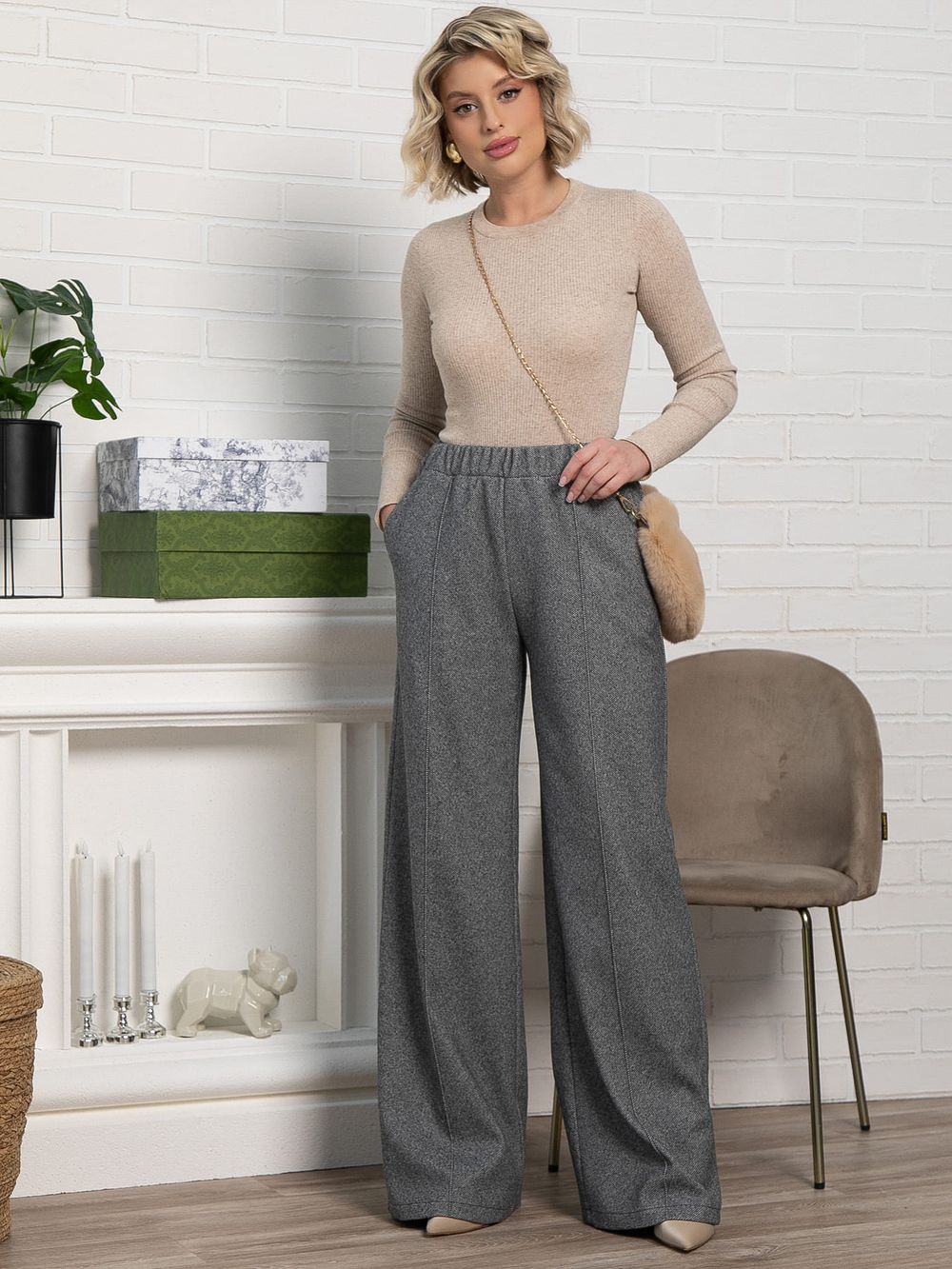 Брюки Космо (черно-белые) Б15221-1М LT Collection