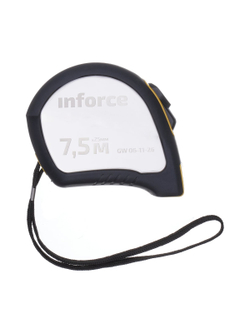 Рулетка в корпусе из нержавеющей стали с автостопом 7.5x25мм Inforce GW 06-11-26