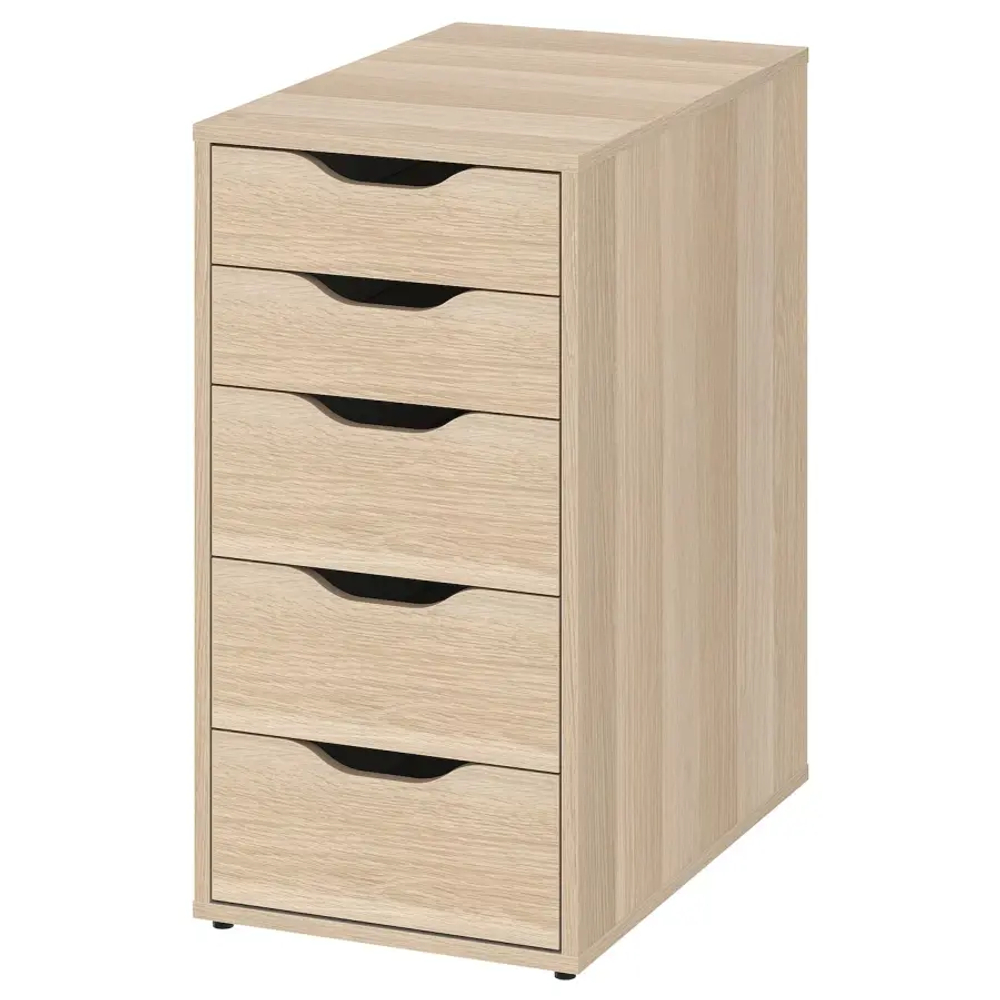 Письменный стол с ящиками - IKEA LAGKAPTEN/ALEX, 140х60 см, под беленый дуб, ЛАГКАПТЕН/АЛЕКС ИКЕА