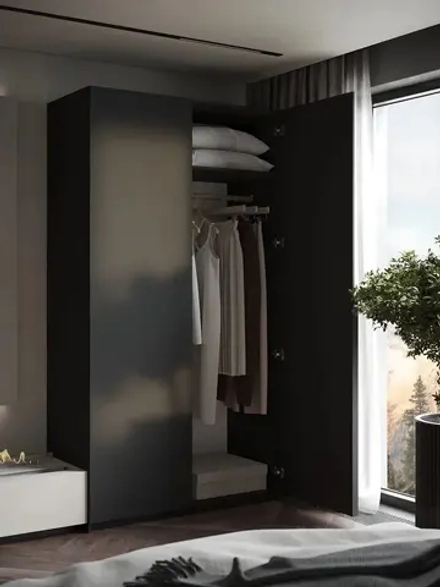 Шкаф распашной Soho, темно-серый, 121 см
