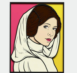 3D Картина по номерам из дерева Принцесса Лея, 38x50 см