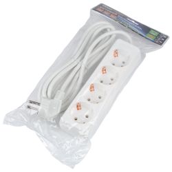 S-GCU4-3 WHITE Удлинитель серии Ultra. шнур 3м.. 4 гнезда. 16A. с-з. Белый. TM Uniel