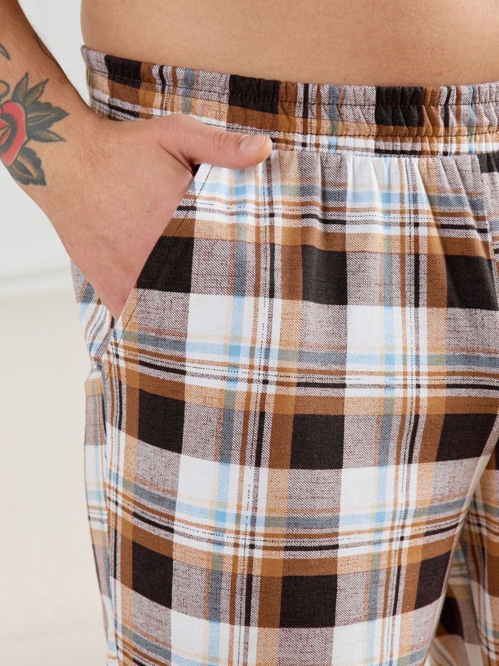 Брюки мужские Тор-1 Виотекс КЛЕТКА КОРИЧНЕВАЯ