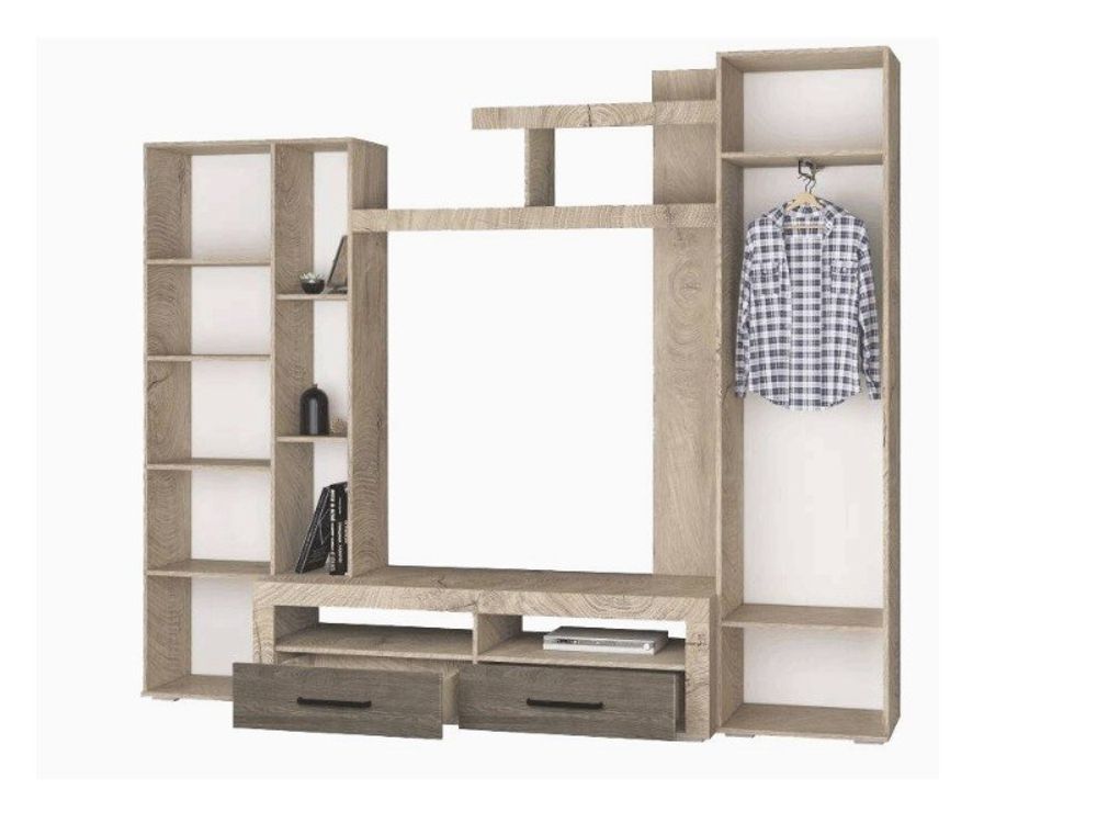 Стенка в гостиную Марсель-4, дуб крафт табачный