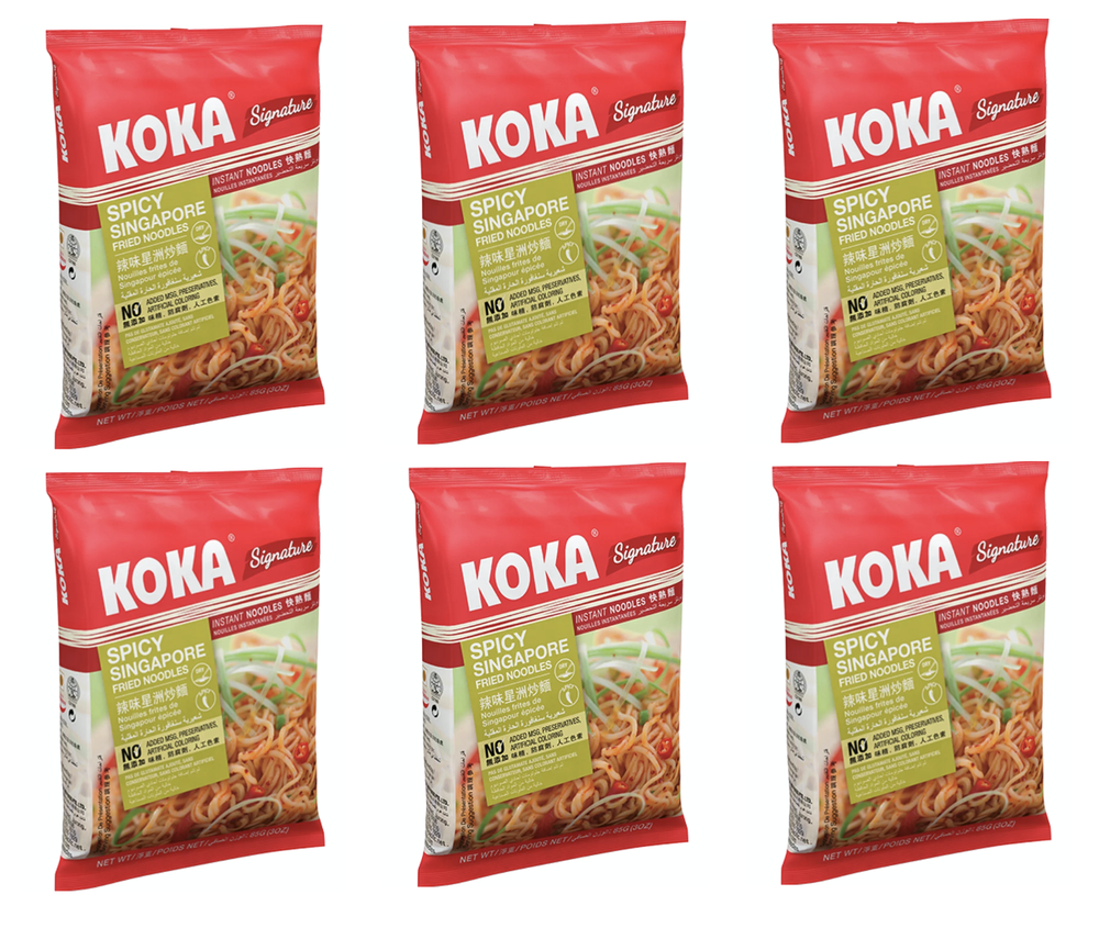 Лапша KOKA Signature Spicy жареная по-сингапурски 85 г 6 шт