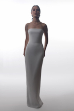 Платье макси корсетное из крепа