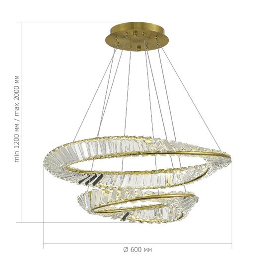 SL6204.301.02 Светильник подвесной ST-Luce Латунь/Прозрачный LED 1*52W 4000K RITORTO