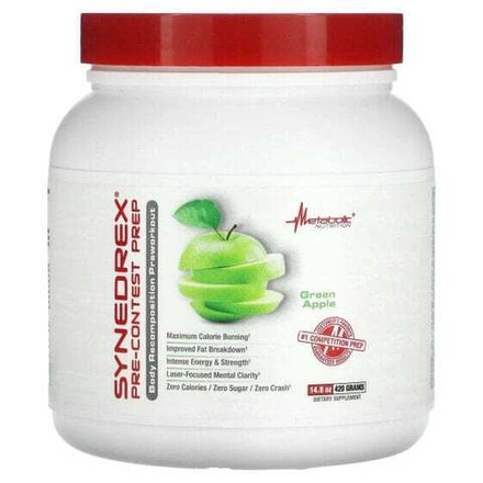 Предтренировочные комплексы Metabolic Nutrition, Synedrex, предсоревновательная подготовка, зеленое яблоко, 420 г (14,8 унции)