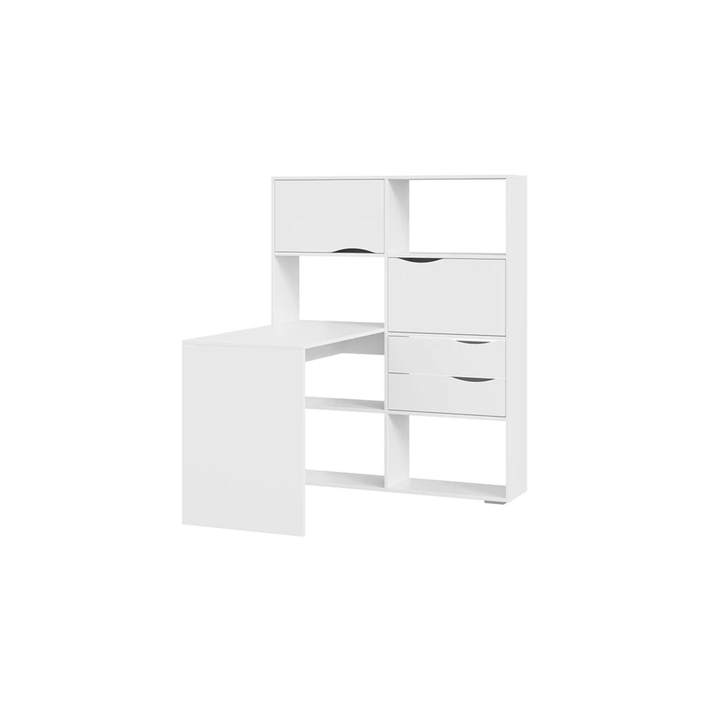 Стол письменный угловой с ящиками Дуб Сонома/Графит Серый, Тип 7, 114,8х110х143,2 см