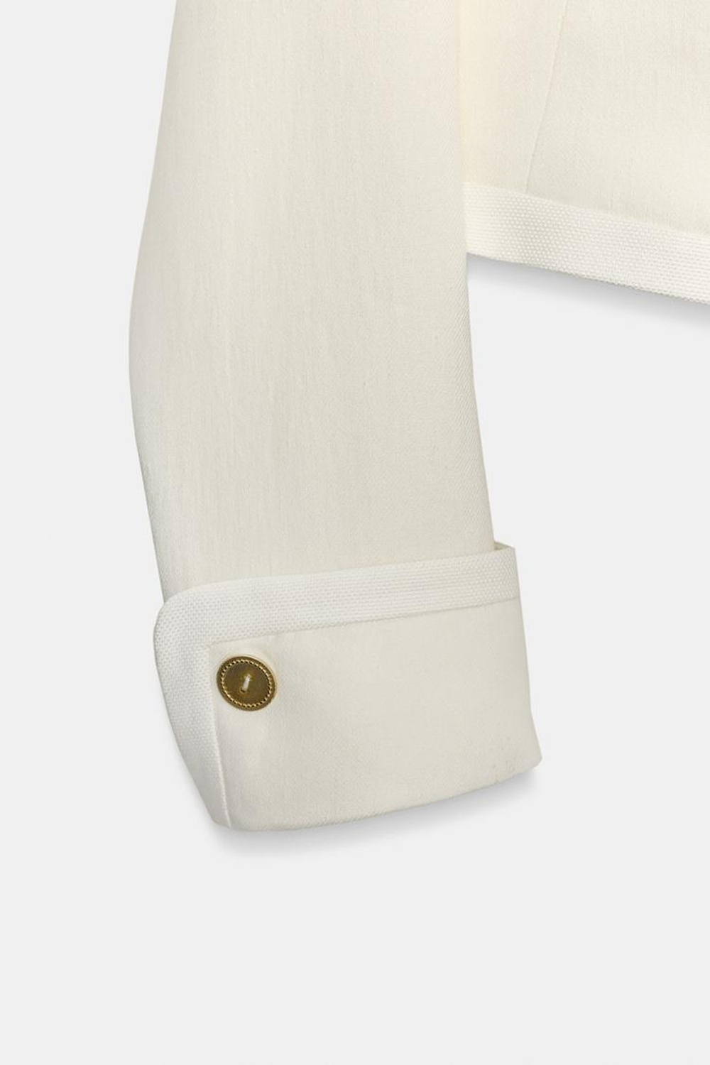 ZARA УКОРОЧЕННАЯ КОМБИНИРОВАННАЯ КУРТКА — ZW COLLECTION LIMITED EDITION, ЭКРЮ