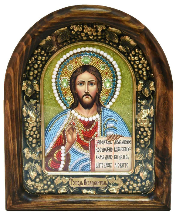 Икона Господь Вседержитель бисер