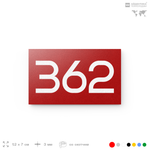 Номер на дверь 362, табличка на дверь для офиса, квартиры, кабинета, аудитории, склада, красная 120х70 мм, Айдентика Технолоджи