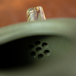 316029 Чайник ИСИН "4-сторонний бамбуковый" 300мл, в подар.коробке, глина зелёный/жёлтый/коричн.