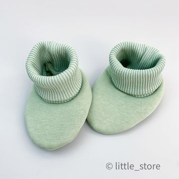 Пинетки "Simple" из футера с начесом, Фисташка