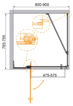 Душевой уголок Cezares SLIDER-AH-1-80-80/90-GRIGIO-Cr
