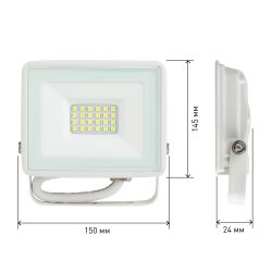 Прожектор светодиодный уличный ЭРА LPR-023-W-65K-050 50Вт 6500K IP65 гарантия 2 года белый | Прожекторы Стандарт