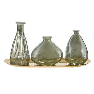 Набор из 3-х ваз с подносом