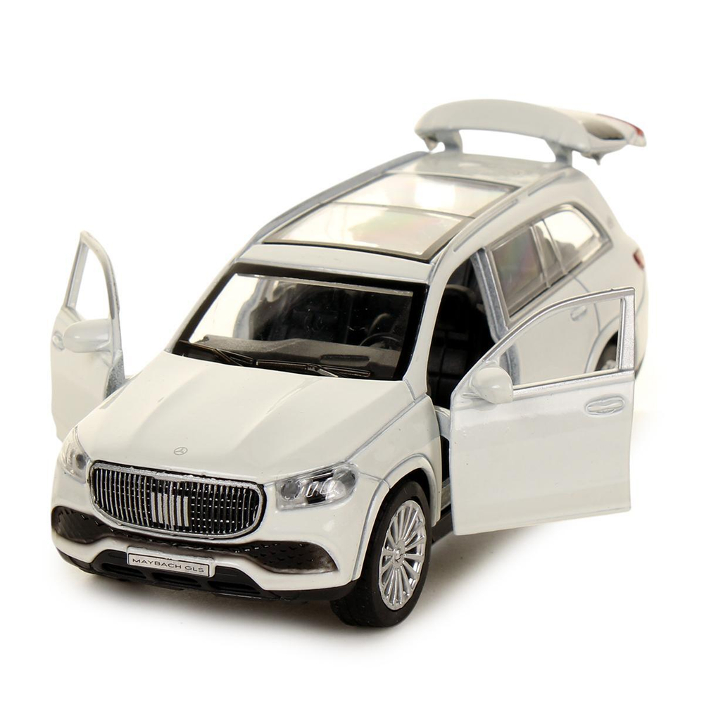 Модель ин. мет. "Mercedes-Benz Maybach GLS" 12см, дв,баг, белый, коробка MAYBCHGLS-12-WH (Технопарк)