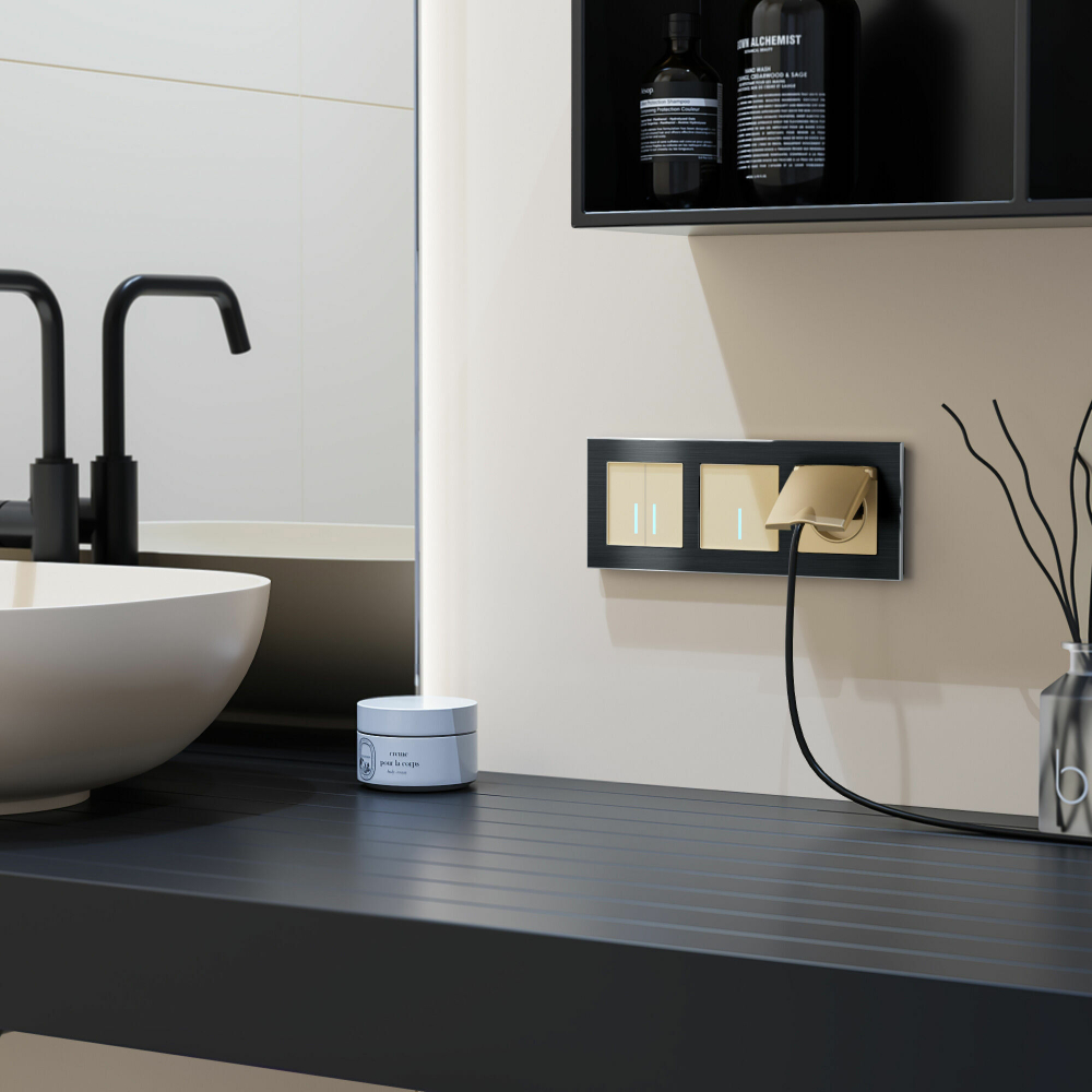 Умный сенсорный выключатель двухклавишный