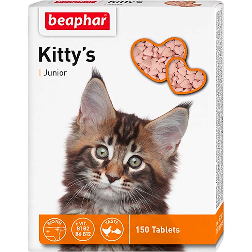 Лакомство &quot;Витаминки&quot; сердечки 150 шт - для котят (Beaphar Kitty&#39;s Junior)