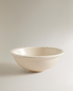 Zara Home миска из фаянса, цвет кремовый, 17 см