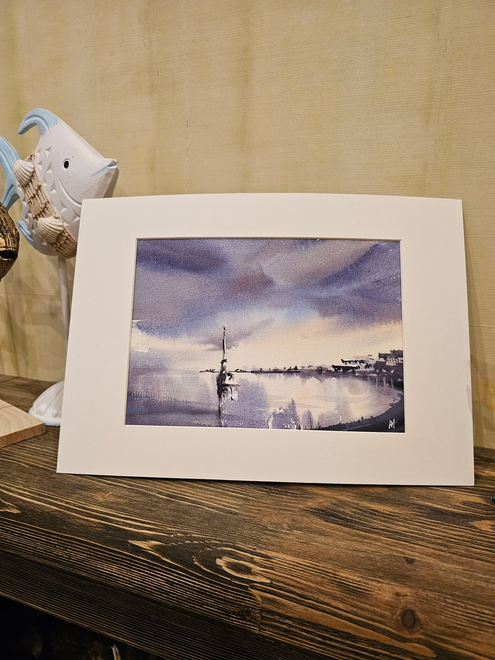 Картина авторская акварельная в паспарту 21х30 см на стену для интерьера "Севастополь"