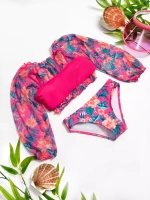 купальник раздельный 3 в 1 топ кроп парео и плавки