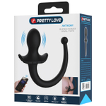 Черная анальная вибропробка с хвостом Anthony (Цвет: черный)