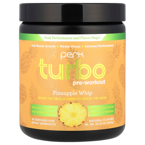 Perk Energy, Turbo, предтренировочная добавка, ананас, 304 г (10,72 унции)