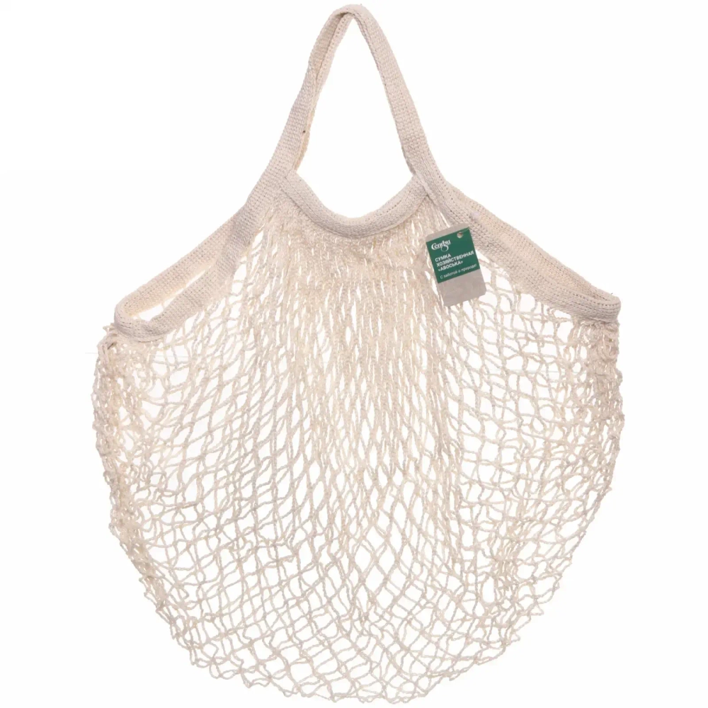 Сумка - шоппер авоська «ТРЕНДИ», цвет пастельно бежевый, 35*50см (лейбл Селфи)