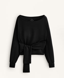 Oysho Мягкая толстовка с узлом, черный