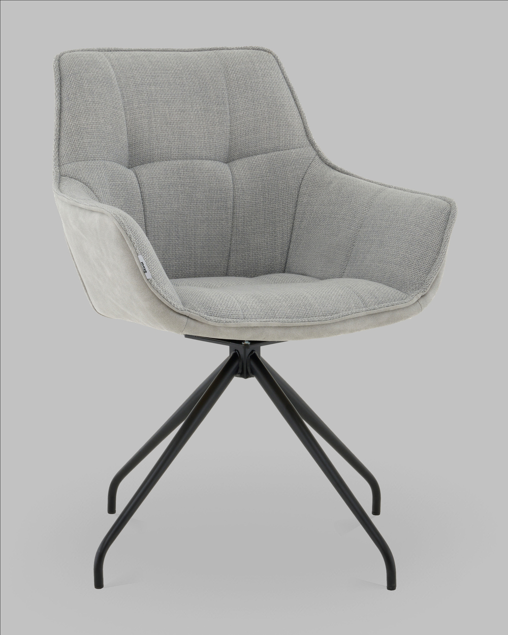 Кресло вращающееся Кимберли рогожка/замша серый