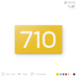 Номер на дверь 710, табличка на дверь для офиса, квартиры, кабинета, аудитории, склада, желтая 120х70 мм, Айдентика Технолоджи